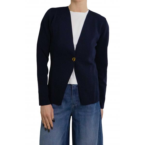 Cardigan con bottone  tinta unita 